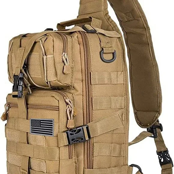 Tactical Sling Bag – 800D Oxford Cloth Military Rover Assault Shoulder Backpack With Molle